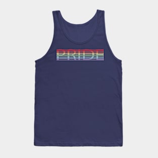 Pride Striped Rainbow Text Tank Top